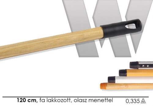 Partvisnyél fa, lakkozott, olasz menettel, 120cm