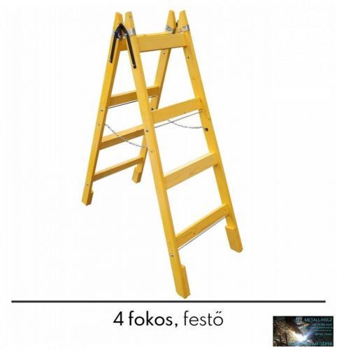 Létra fa 4 fokos festő