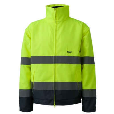 Dzseki jól láthatósági 2:1 (100%poliészter) TOP BUZZARD Y, fluo srága, 4XL