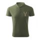 Vadász póló (szarvas hímzéssel) galléros TOP, khaki, XL